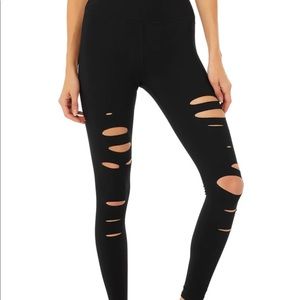 Alo yoga high waist ripped warrior leggings
